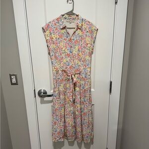 LOFT Floral Midi Dress - Multicolor
